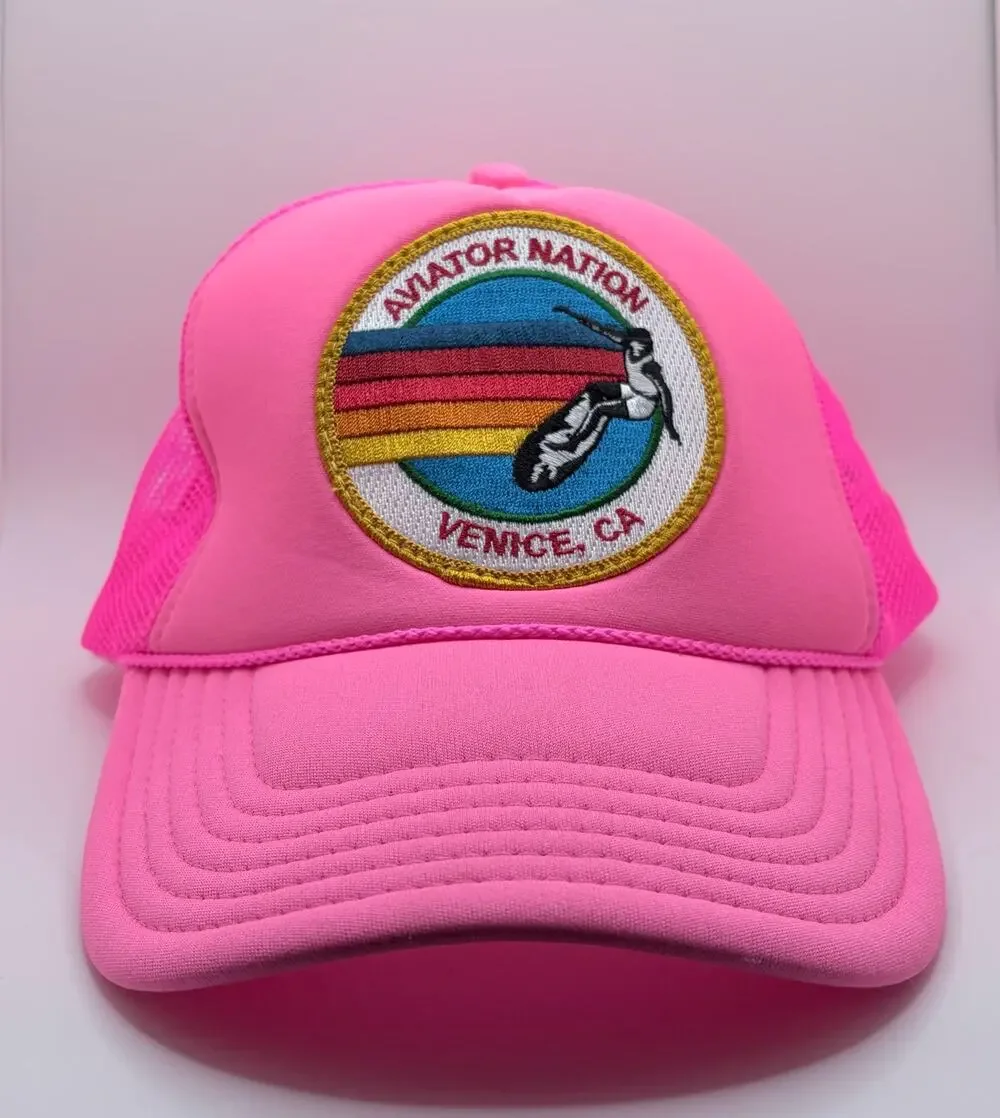 Aviator Nation Women's Pink Trucker Adjustable Hat